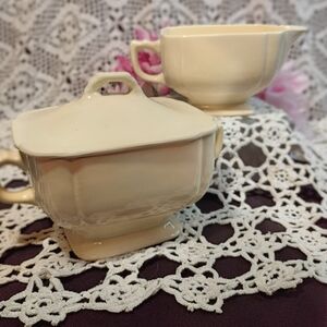 Riviera Ivory Creamer and Sugar Bowl